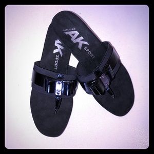 Anne Klein Sport black wedge sandals